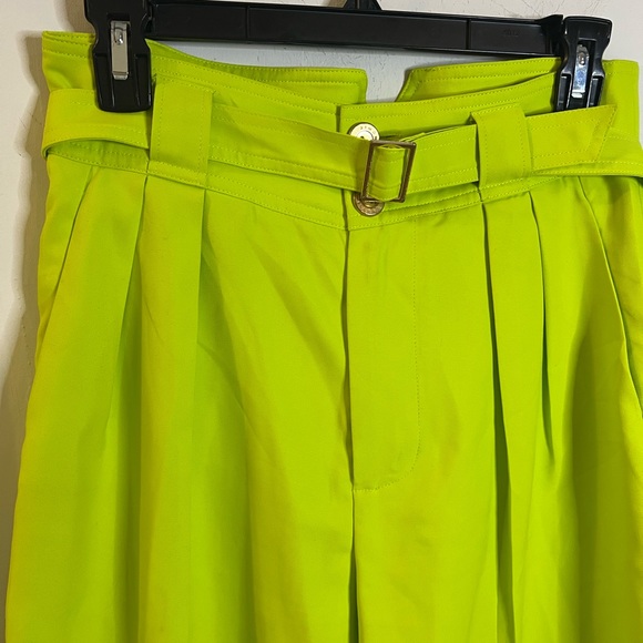 Simon Miller long length high rise tailored shorts with belt, lime green,size XS - Picture 4 of 11